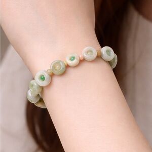 Certified Natural Untreated Myanmar Jadeite bracelet O/S